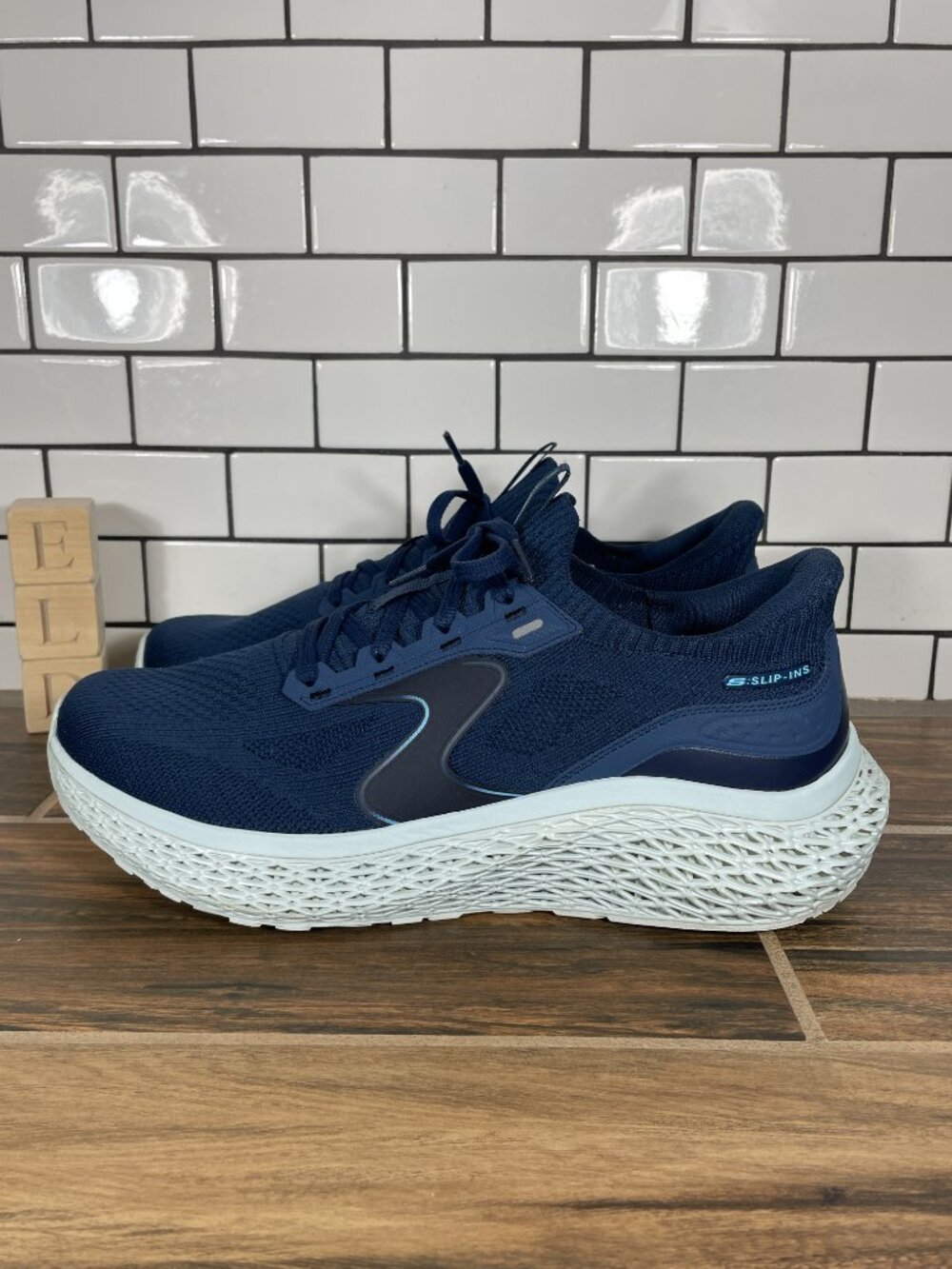 Skechers Slip-ins 3D Energy Polzar Shoes Mens Size 11 Navy Hands Free Sneakers